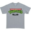 Personalized Teenage Mutant Ninja Turtles Retro Logo Gray Adult T-Shirt