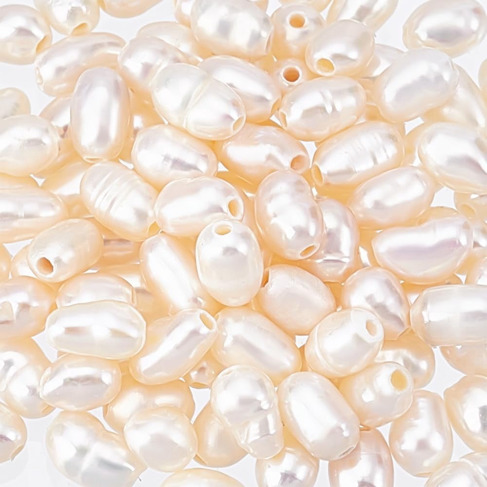 68Pcs Natural Cultured Freshwater Pearl Bead Strand Loose Bead Bulk Irregular Pearl Beads Seashell Color for DIY Bracelets Earring Necklace Jewelry Making CraftHole:0.8mm Brown