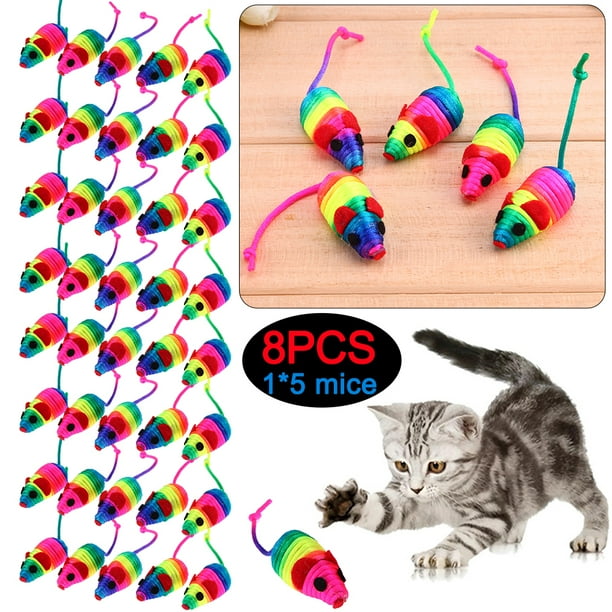 5 Uds Ratón Falso para Gatos Juguete Con Chirriador Mini Juguete