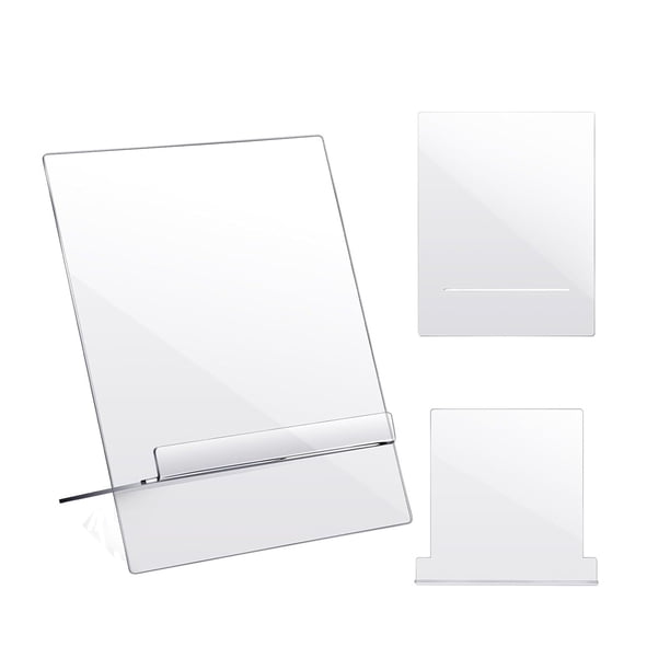 2 Piezas de acrílico transparente Cookbook Stand para la cocina del contador ajustable Cookbook Holder Tablet Recipe Book Holder Display Rack para Cocina Sala de estar Dormitorio
