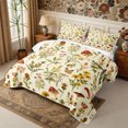thumbnail image 3 of Manfei Vintage Floral Leaves Twin Quilt Set 2 Pieces,Rustic Rabbit Butterfly Twin Coverlet Set,1 Bedspread and 1 Pillowcase, 3 of 7