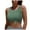 Army Green, variant on Women's Cut Out Tie Knot Front Scoop High Neck Tank Crop Top Bikini Swimsuit Top