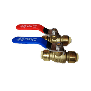 2 PIECES 1/2" SHARKBITE STYLE PUSH FIT BALL VALVE HOT AND COLD, LEAD FREE BRASS