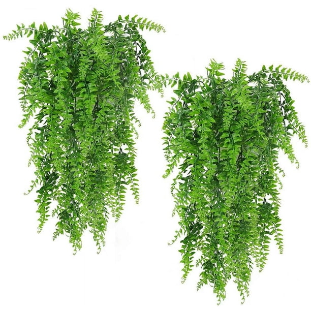 Nvzi 2 piezas de plantas artificiales, enredaderas falsas, hiedra, decoración de plástico, vegetación para cestas colgantes, guirnalda decorativa para bodas