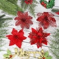 thumbnail image 5 of 24PCS Christmas Poinsettia with Clips Glitter Artificial Flower Winter Party Supplies for Xmas Tree Ornament Wedding Birthday Wreath Decoration, 5 of 7
