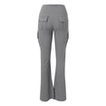 thumbnail image 5 of GEWSEY Women Workout Flare Leggings with Pockets Hidden Scrunch High Waisted Cargo Gym Yoga No Front Seam Leggings (Grey, XL), 5 of 5