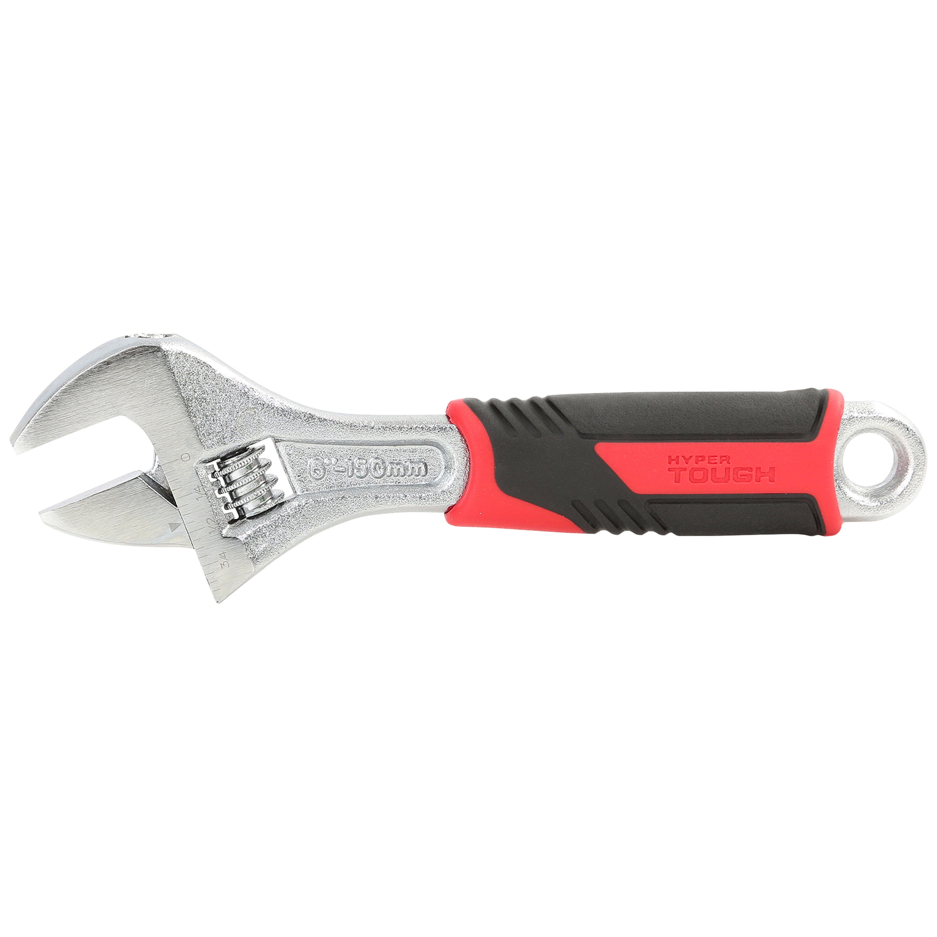 Hyper Tough 6-Inch Adjustable Wrench with Ergonomic Soft Grip