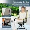 thumbnail image 5 of 360° Rotating & 15° Rocking Patio Dining Chair with Ergonomic High-Back, All-Weather  Fabric & Sturdy Iron Frame (6-Pack, Brown), 5 of 8