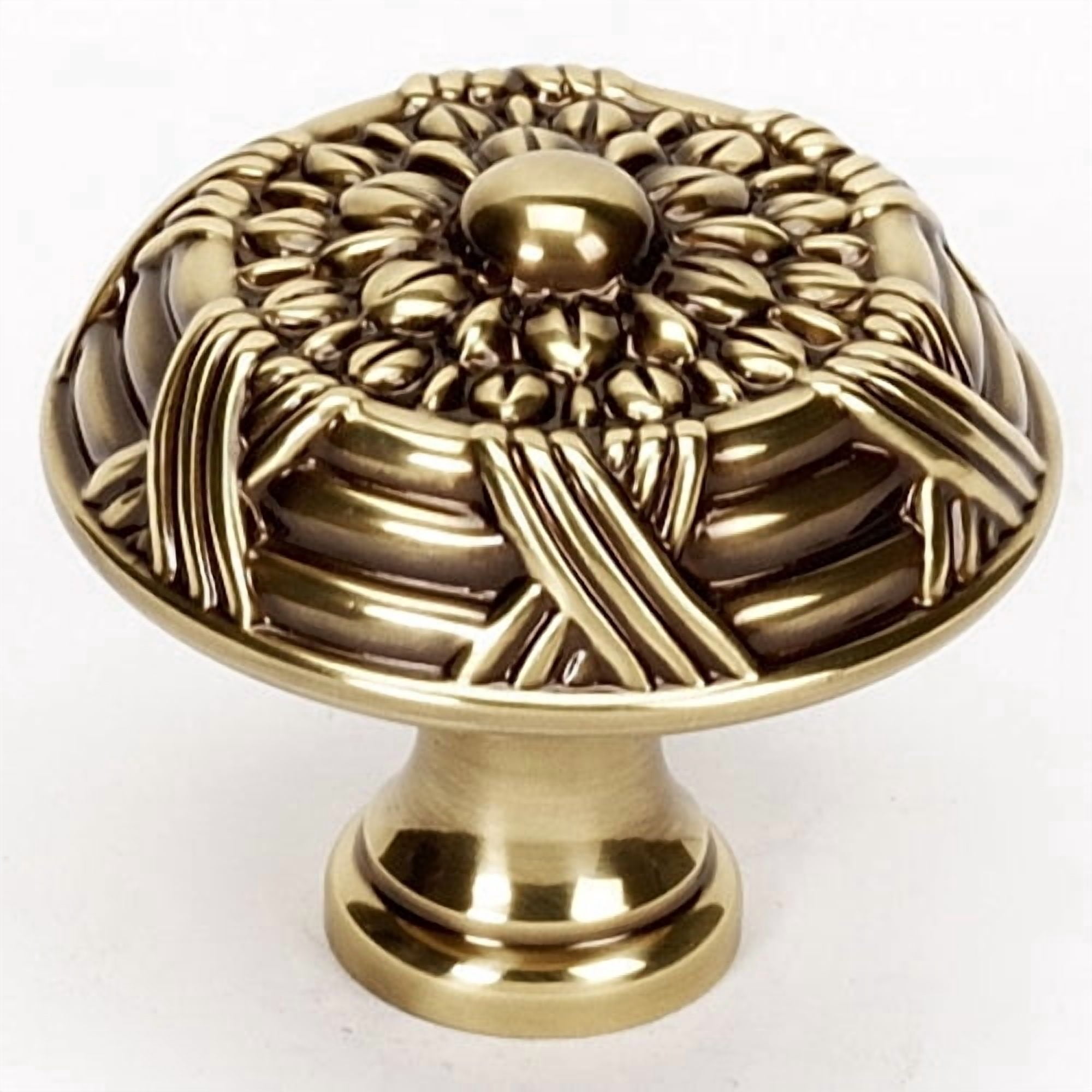 Alno A880-38-AE Ribbon and Reed 1-1/2" Cabinet Knob Antique English