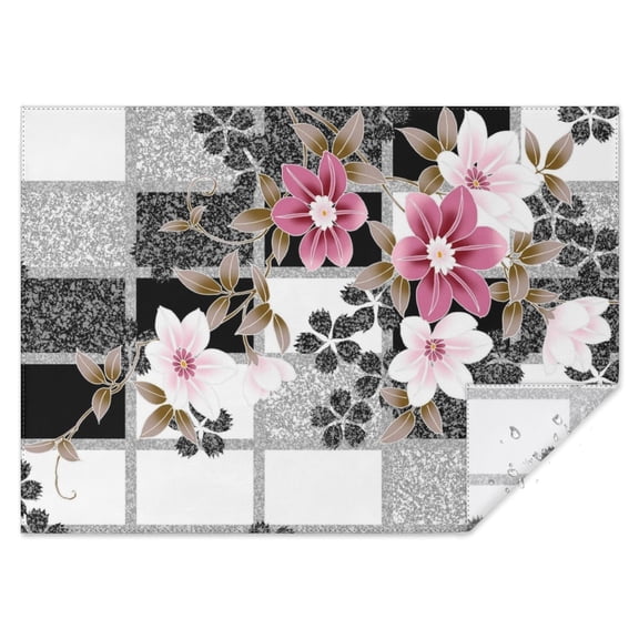 Pioneer Flower Floral Print Pattern Rectangle Tablecloth 60"x84",Waterproof Polyester Rectangle Table Cloth, Wipeable Spillproof Polyester Tablecloth for Dining, Camping, Indoor and Outdoor