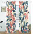 thumbnail image 2 of Leaves Red Blue Black Out Curtains 84 Inch Length Curtains for Sliding Glass Doors Bedroom Living Room 2 Pack, 2 of 6
