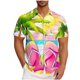thumbnail image 1 of Mens Casual Manga Corta Botón Abajo Camisas Turndown Cuello Blusa de Impresión, Poliéster Ligero Top de la Moda para el Verano Al Aire Libre Y el Uso Diario, 1 of 6