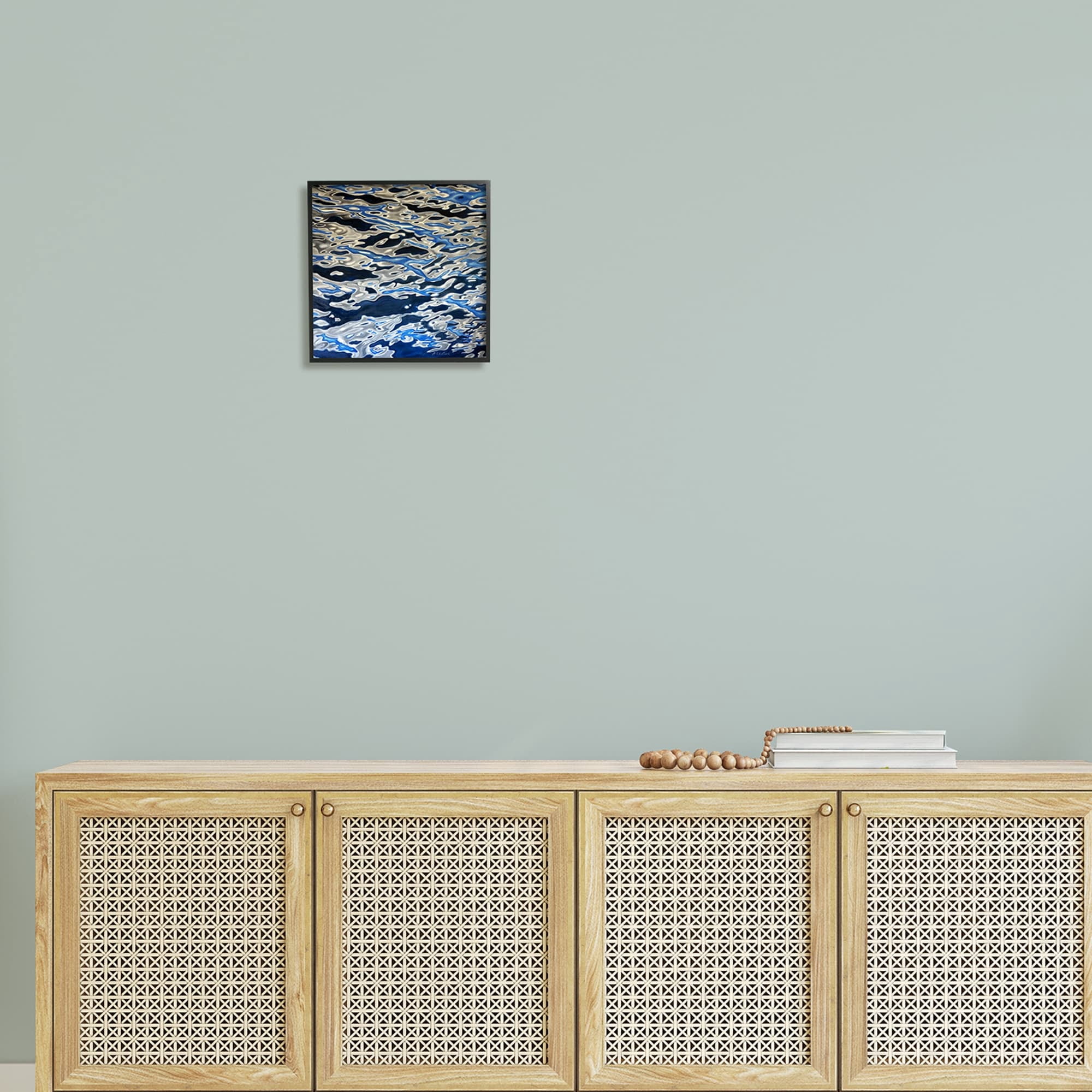 Stupell Industries Abstract Water Waves Ripples Modern Deep Sea Graphic Art Black Framed Art Print Wall Art, Design by Alan Weston