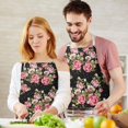 thumbnail image 3 of Pioneer Flower Floral Print Pattern Apron-Garden Aprons for Women with Pockets-Cotton Linen Waterproof Kitchen Cooking Gardening Aprons Adjustable for Kitchen,Cooking,BBQ and Salon 33x27 Inch, 3 of 7