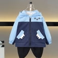 thumbnail image 6 of Rain Jackets For Boys Girls Cute Casual Fall Fashion Windbreaker Outwear Hooded Front Zip Coat With Pockets (18 Months, Blue), 6 of 9