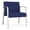 OpenHous Cobalt, variant on Waterfall Reception Waiting Oversize Guest Chair / Silver Steel / Blue