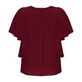 thumbnail image 5 of Mittory Summer Casual Loose Round Neck Chiffon Flowy Tops Mesh Shirts Dressy Casual Blouses, 5 of 7