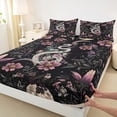 thumbnail image 3 of Homewish Hippie Tribal Snake Queen Sheet Sets, Rustic Boho Animal Flat Sheet, Jungle Groovy Flower Botanical Queen Fitted Sheet, Microfiber Bedroom Decor, 4 Pieces, 3 of 7