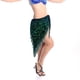 thumbnail image 2 of Faldas envolventes con pañuelo para la cadera para danza del vientre para mujer, falda versátil con borlas de lentejuelas para bailarina Verde y azul, 2 of 9