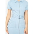 thumbnail image 4 of Belted Bodycon Collared Denim Dress, 4 of 5