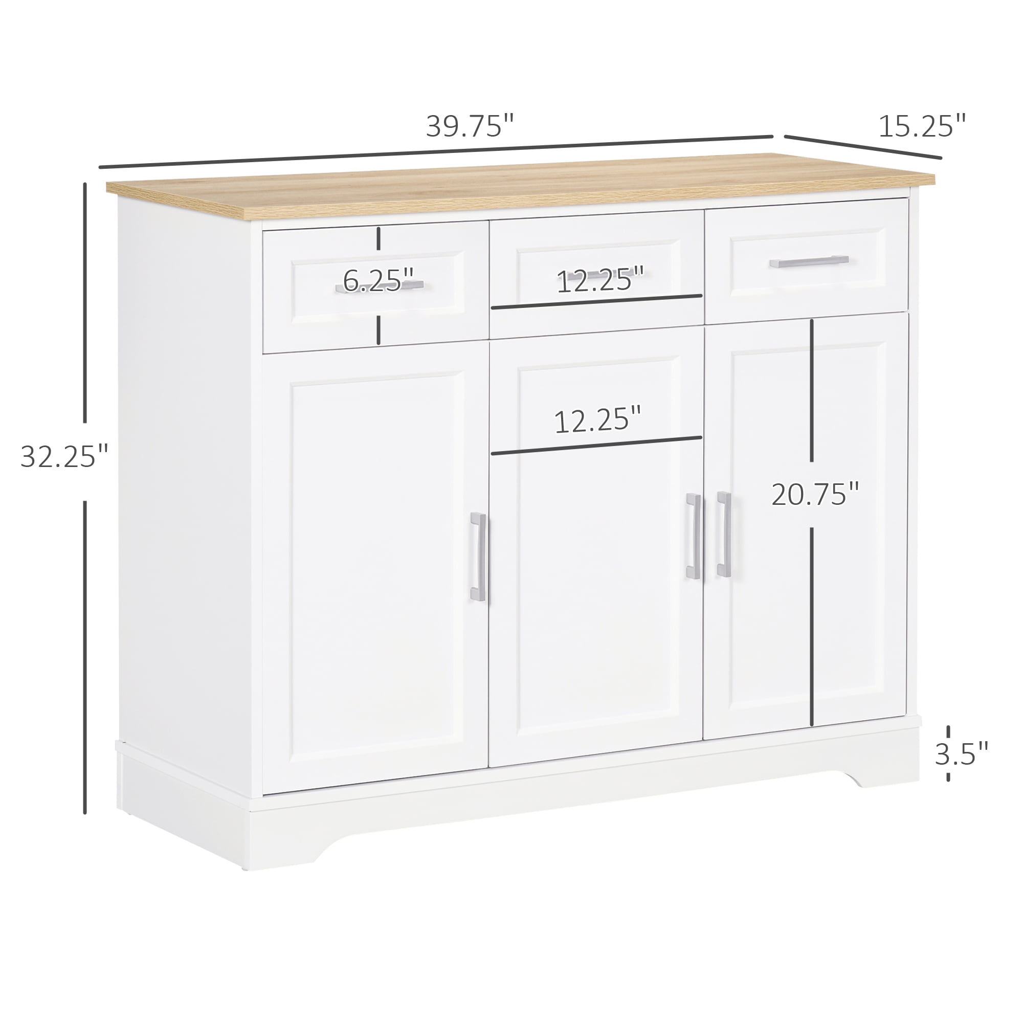 HOQBN Modern Kitchen Cabinet with Ample Storage Space, Freestanding Storage Sideboard, Multipurpose Furniture for Kitchen, Dining Room and Living Room