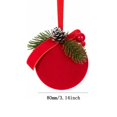 thumbnail image 2 of Dmlowu Christmas Tree Decorations, Shatterproof Red Christmas Ball Ornaments with Bow and Pinecones, Vintage Flocked Ornaments for Christmas Tree Holiday Decor, 2 of 7