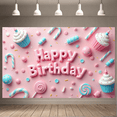 thumbnail image 3 of LUUFILx 3D Happy Birthday Background Rainbow Clouds Decoration Banner Colorful Balloons Candles Theme Photo Booth Photography, 3 of 7