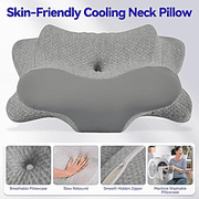 Balea Memory Foam Neck Pillows for Sleeping, Gray,Adjustable Height