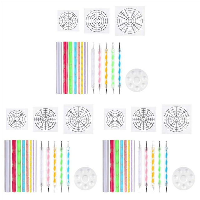 Mandala Dotting Stencil Tools Kit de Pintura de Ball Stylus Dotting Tools Incluye Plantilla, Bandeja de Pintura (Paquete de 51)