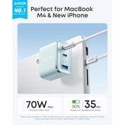 Anker Nano Charger, Ultra-Fast 70W Output 3-Port USB C Charger Block, Fast Charging, Compact and Stylish,