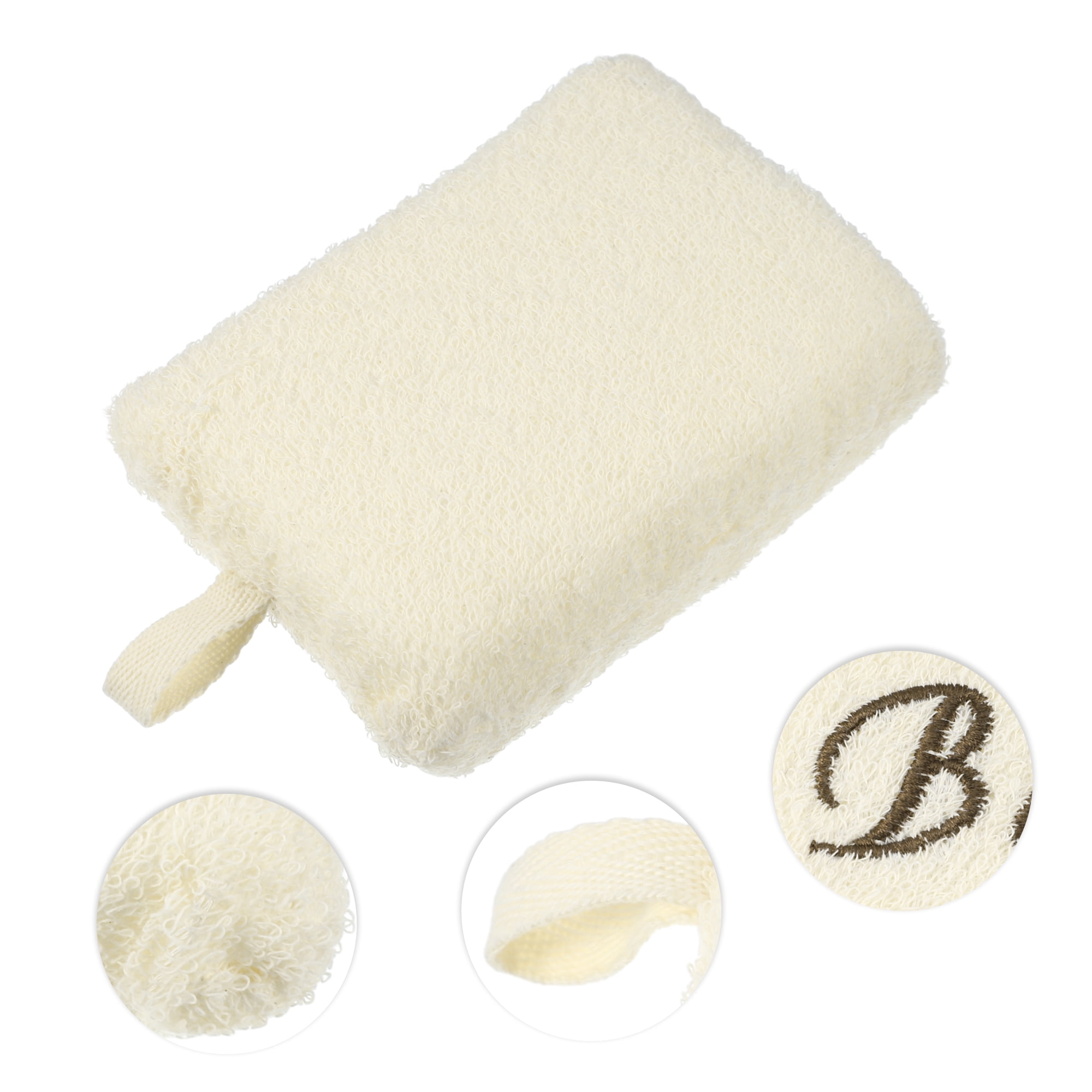 Unique Bargains 1 Pc Shower Sponge Back Scrubber for Bath 4.72"x3.31"x1.73" Beige