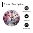 thumbnail image 4 of 12 Inch Wall Clock Battery Operated Silent Clock Decorative for Office, Kitchen, Outdoor, Living Room，Eiffel Tower Paris Oil Painting Picture, 4 of 4