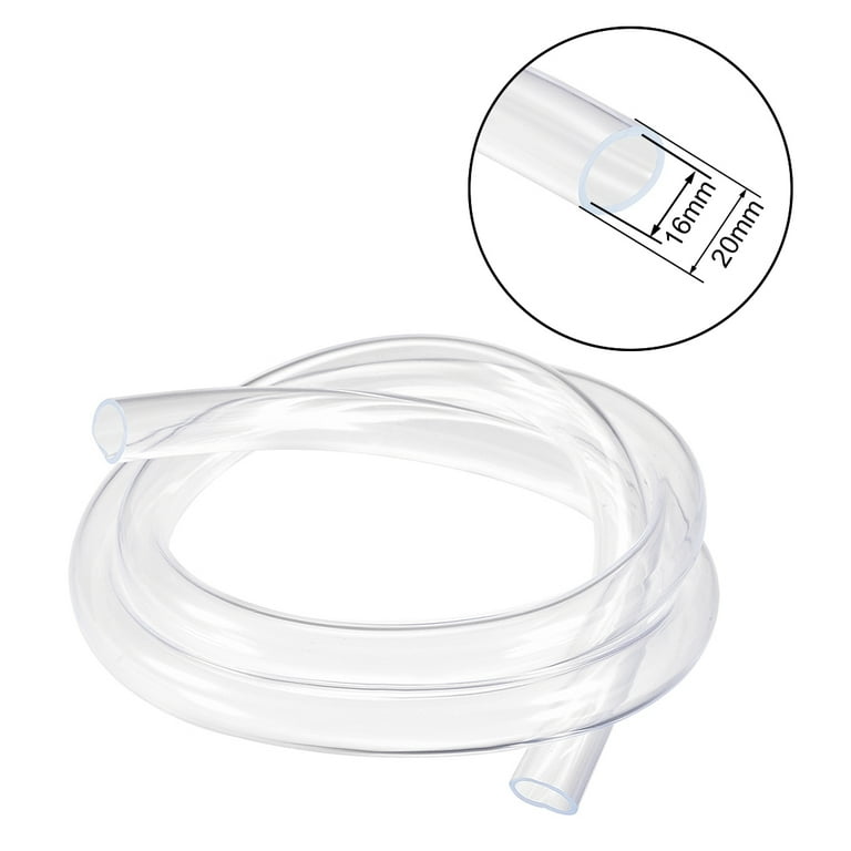uxcell PVC Clear Vinyl Tubing, 8mm(5/16) x 10mm(3/8) Plastic Tube  Flexible Water Pipe 5m