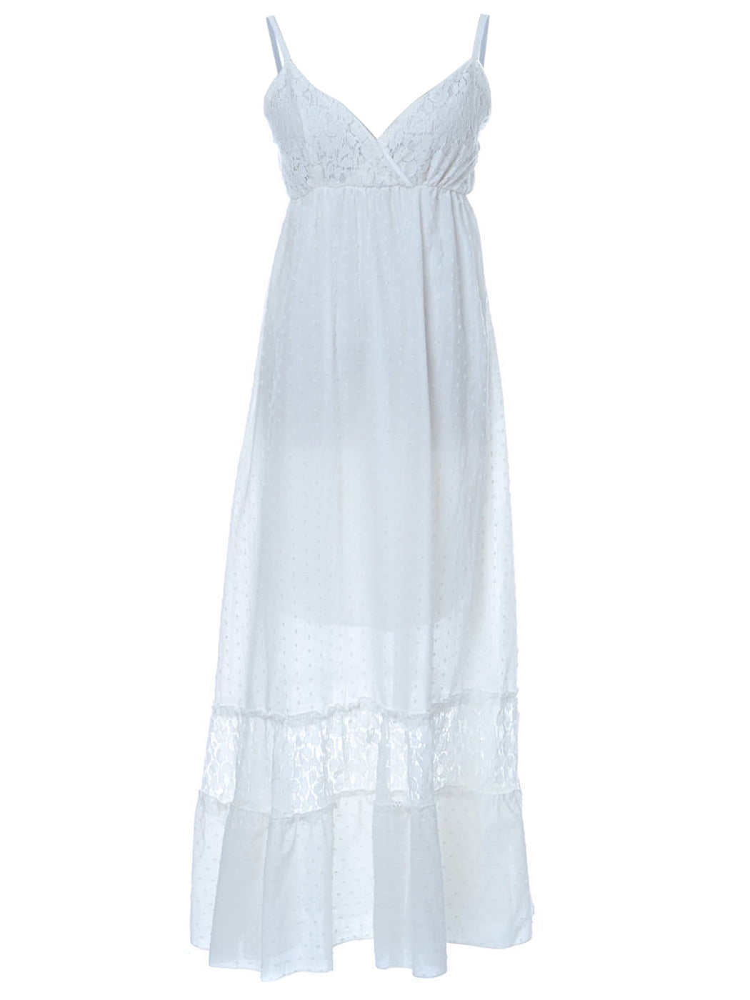 spaghetti strap maxi dress white