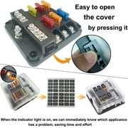 XUKEY 6 Way Plastic 12V Standard Blade Fuse Holder Block for Car, Ship