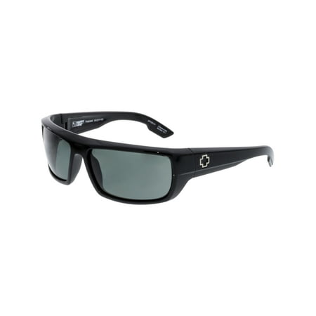 Spy Men's Polarized Bounty 673017242864 Black Rectangle Sunglasses