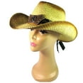thumbnail image 5 of Straw Cowboy Hat Men Cowgirl Hats Women Sun Hat Sombreros Vagueros Classic Western Accents, 5 of 7