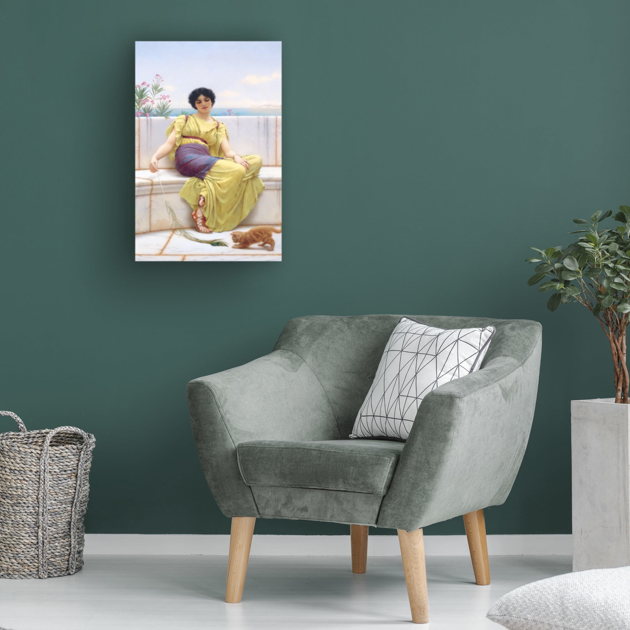 Canvas Wall Art - Masters Collection 'Idleness John Willam Godward' Wall Art for Living Room, Bedroom, or Office Décor by Trademark Fine Art - 30 x 47 Inches