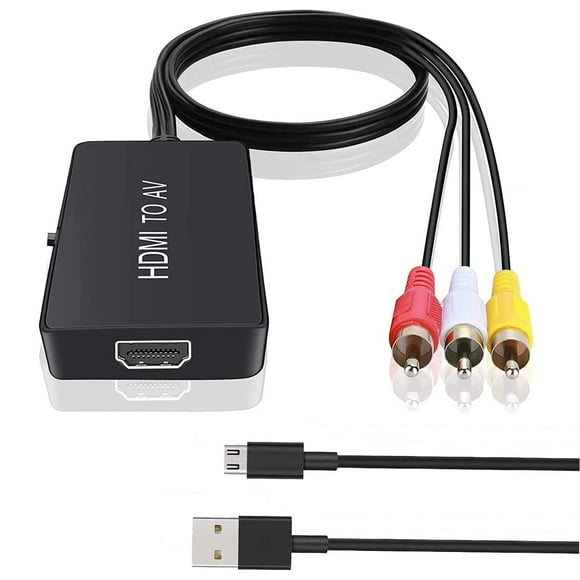 TaiHuai HDMI to RCA, HDMI to Older TV Adapter Compatible for Fire Stick, Roku, Apple TV, Xiaomi Mi Box, Android TV Box, DVD, Blu-ray Player ect.(HDMI to AV Converter)
