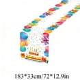 thumbnail image 3 of Happy Birthday Table Runner Linen Party Decorative Tablecloth 72-inch Birthday-Themed Table Runner Background, 3 of 6