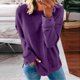 thumbnail image 2 of Gibobby Blusas De Moda Tops con capucha de cuello redondo de color sólido de manga larga de casual para mujer（Morado， XXXXL), 2 of 3