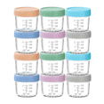 thumbnail image 1 of 12 Frascos De Vidrio 4 Oz Recipientes Para Papillas De Bebé Xtellar multicolor, 1 of 3