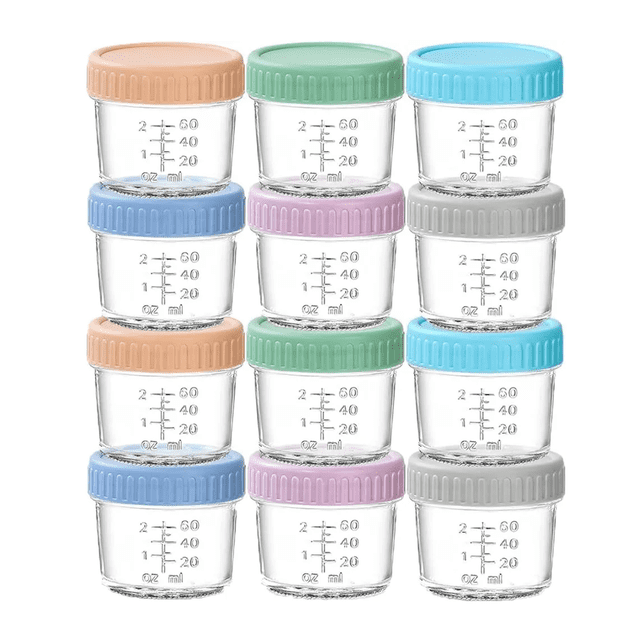 12 Frascos De Vidrio 4 Oz Recipientes Para Papillas De Bebé Xtellar multicolor