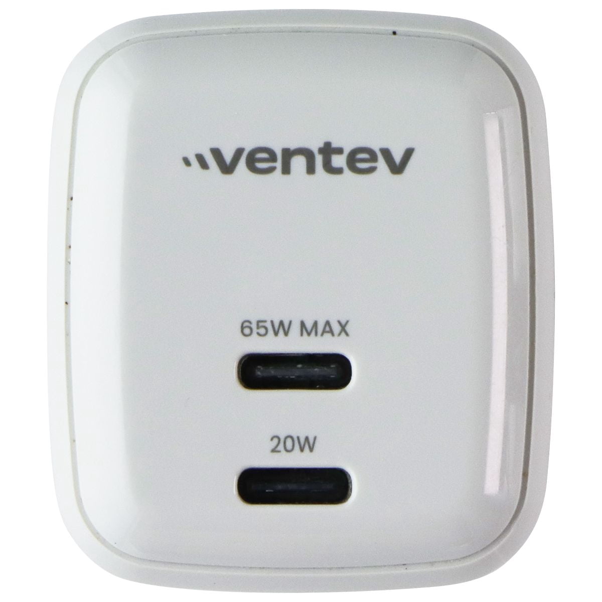 Ventev WC65-HDBX-83820 65W Ultrafast USB C Universal Dual Gan Mini Wall Charger - Gray