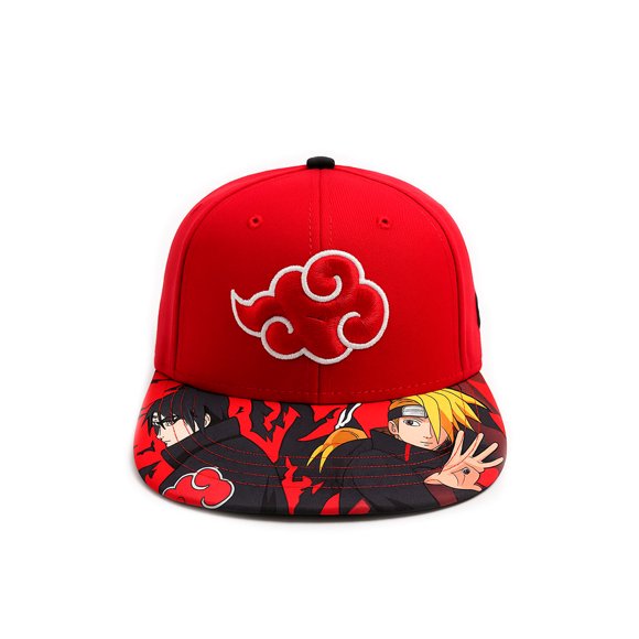 NARUTO Gorra snapback Akatsuki nube roja visera plana modelo Nube ajustable