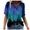 Blue summer tops for women, variant on USSUMA Landcape Print V Neck T Shirts For Women V-Neck Short Sleeve Vintage Tops For Women Summer Basic Juniors Tops Blouses