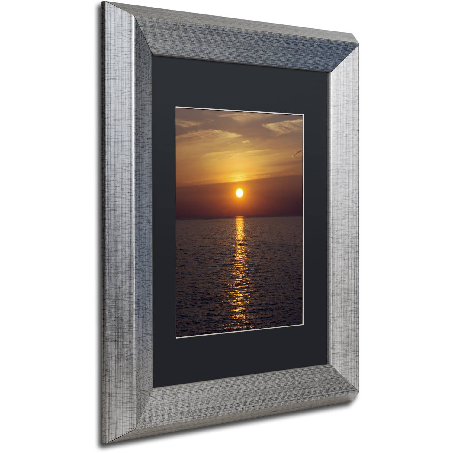 Trademark Fine Art 'Sunset Paddleboard' Canvas Art by Kurt Shaffer Black Matte, Silver Frame