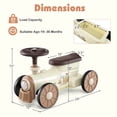 thumbnail image 3 of Costway Voiture Pousse-Pousse à Chevaucher avec Compartiment de Rangement et Bouton Sonore de Sifflet de Train, 3 of 10