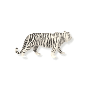 Zaga Toys, White Male Tiger, Hand-Painted Plastic Decorative Figurine