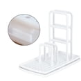 thumbnail image 3 of VONTER Dish Cloths Drain Rack Clean Sponge Holder Rag Storage Rack Kitchen Shelf Kitchen Sink Caddy Organizer, Sponge Soap Holder, Countertop Sponge Rack with Drain Pan Tray and Silicone Mat(White), 3 of 7